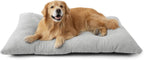 Washable Dog Bed for Crate, Giant Comfort Fluffy Plush Pet Pillow Bed Kennel Pad with Non-Slip Bottom, Machine Washable Pet Sleeping Mat for Jumbo - Gray - Size 29"L x 21"W x 3"Th