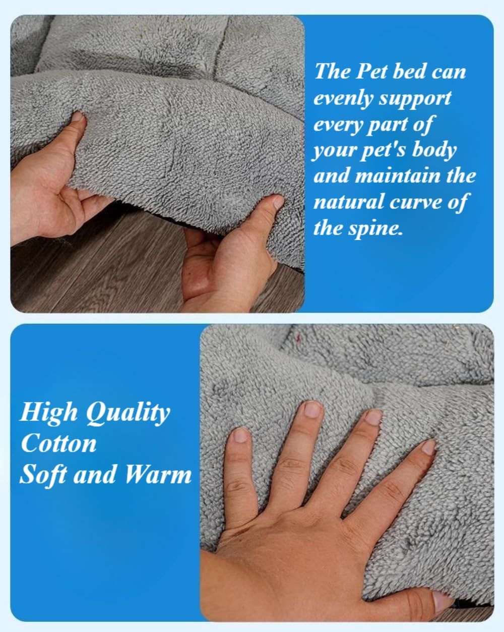 Pet Bed Mat Soft Fleece Pet Bed Dog And Cat Cushion Quilted Pet Bed - Gray - Size 55cm*65cm