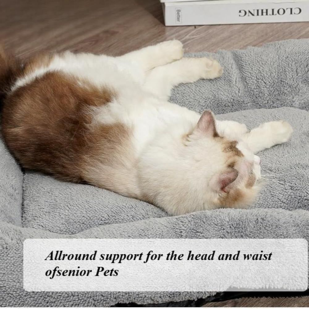 Pet Bed Mat Soft Fleece Pet Bed Dog And Cat Cushion Quilted Pet Bed - Gray - Size 65cm*95cm
