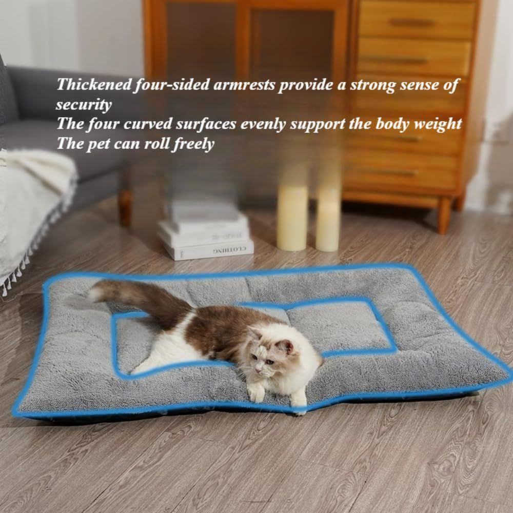 Pet Bed Mat Soft Fleece Pet Bed Dog And Cat Cushion Quilted Pet Bed - Gray - Size 85cm*115cm