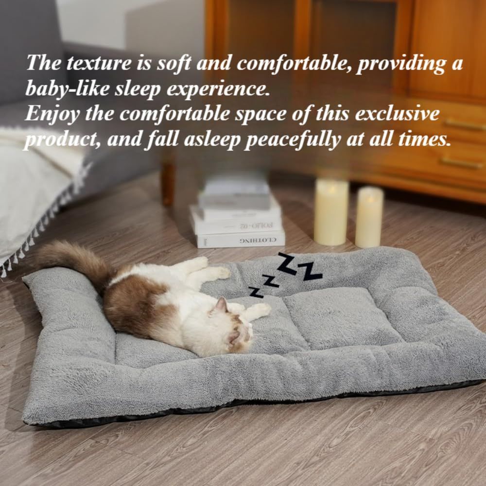 Pet Bed Mat Soft Fleece Pet Bed Dog And Cat Cushion Quilted Pet Bed - Gray - Size 85cm*115cm