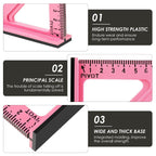 7 Inch Woodworking Triangle Ruler, Metric and Imperial Plastic Carpenter Square, Precision Right Angle Measuring Ruler, Clear Scale Square Protractor for Woodworking and Carpentry - Yellow