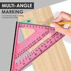 7 Inch Woodworking Triangle Ruler, Metric and Imperial Plastic Carpenter Square, Precision Right Angle Measuring Ruler, Clear Scale Square Protractor for Woodworking and Carpentry - Yellow