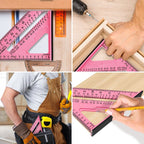7 Inch Woodworking Triangle Ruler, Metric and Imperial Plastic Carpenter Square, Precision Right Angle Measuring Ruler, Clear Scale Square Protractor for Woodworking and Carpentry - Yellow