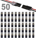 50PCS Push-in Wire Connector D1 D2 D3 Terminal Blocks, No Soldering Needed - Black - D2