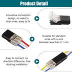 50PCS Push-in Wire Connector D1 D2 D3 Terminal Blocks, No Soldering Needed - Black - D2