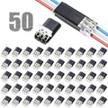 50PCS Push-in Wire Connector D1 D2 D3 Terminal Blocks, No Soldering Needed - Black - D3