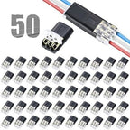 50PCS Push-in Wire Connector D1 D2 D3 Terminal Blocks, No Soldering Needed - Black - D3