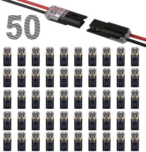 50PCS Push-in Wire Connector D1 D2 D3 Terminal Blocks, No Soldering Needed - Black - D3