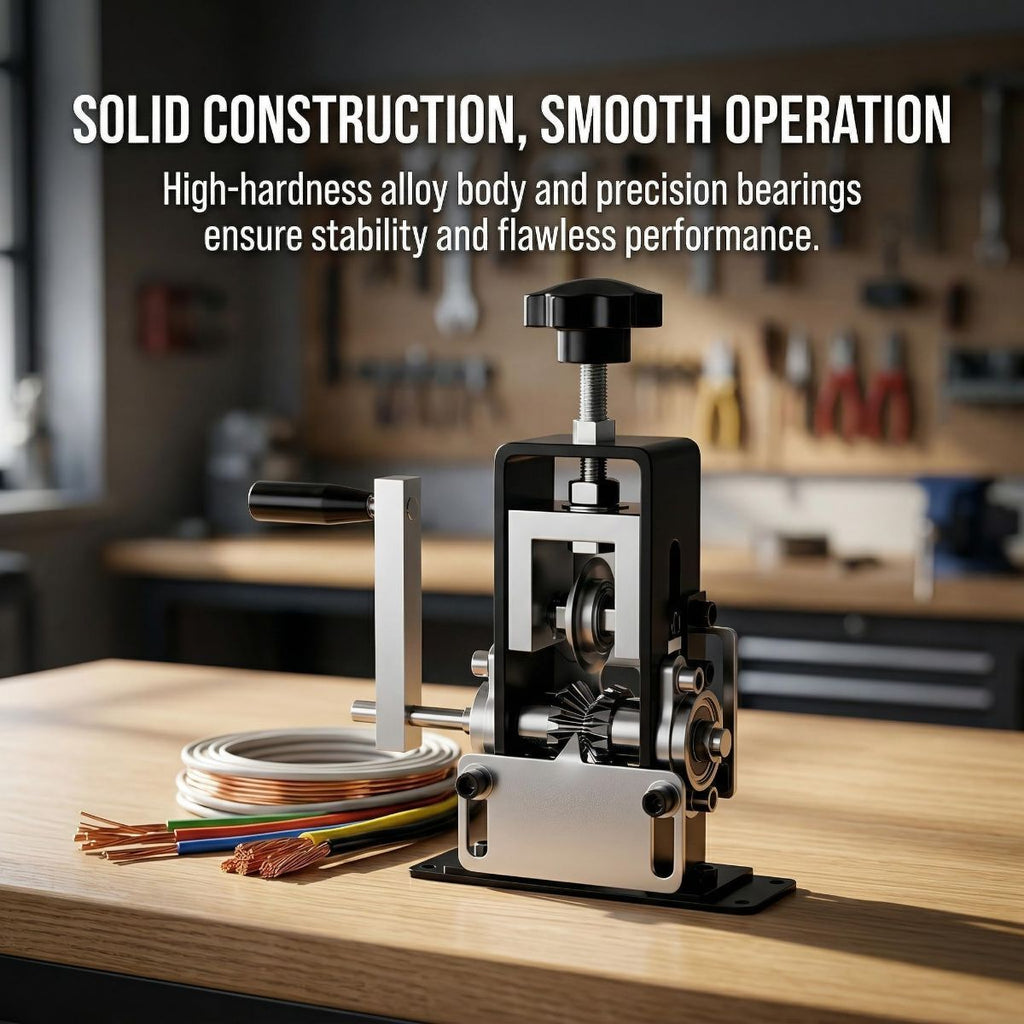 Manual Wire Stripping Machine, 0.06"-1" Wire Gauge Copper Wire Stripper, Drill Powered & Hand Crank Dual-Drive Cable Stripping Tool with Tungsten Blade, Wire Peeler for Scrap Copper Recycling