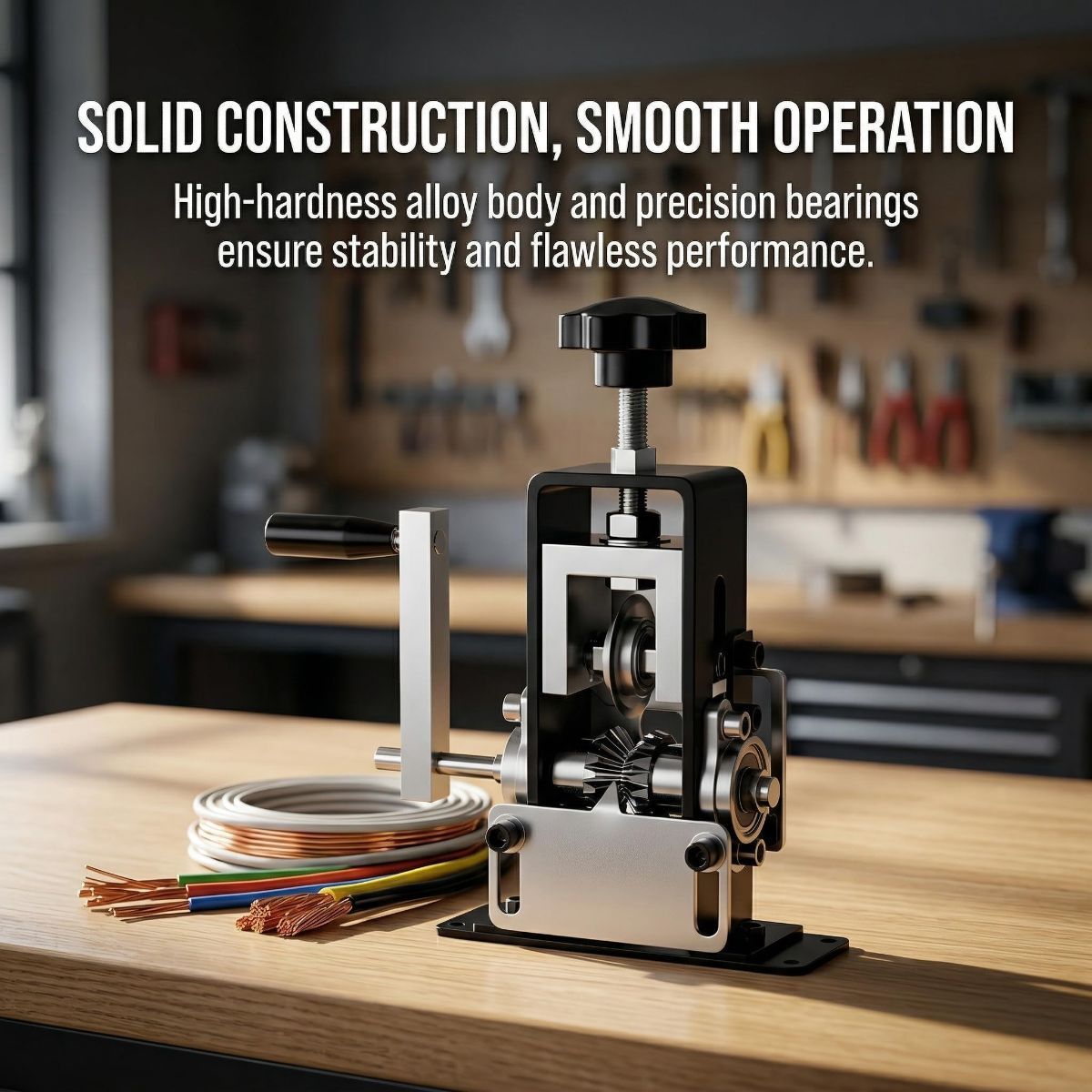 Manual Wire Stripping Machine, 0.06"-1" Wire Gauge Copper Wire Stripper, Drill Powered & Hand Crank Dual-Drive Cable Stripping Tool with Tungsten Blade, Wire Peeler for Scrap Copper Recycling