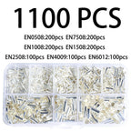 1100-Piece EN Tubular Bare Terminals and Crimping Pliers Set