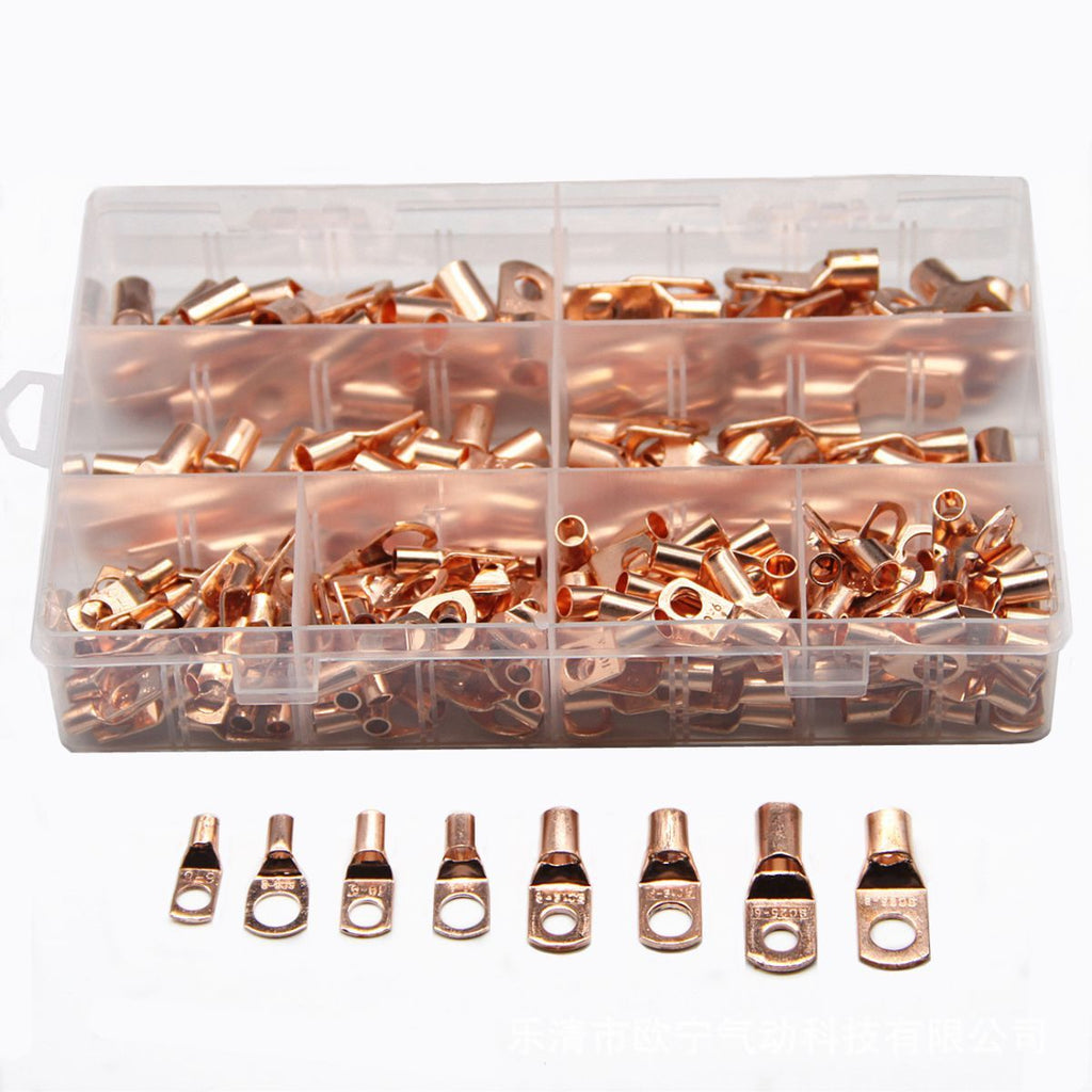 240pcs SC Open-Mouth Bare Copper Terminals + HS-50B Crimping Pliers Set - Gold - HS-50B Crimping Pliers