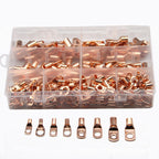 240pcs SC Open-Mouth Bare Copper Terminals + HS-50B Crimping Pliers Set - Gold - HS-50B Crimping Pliers