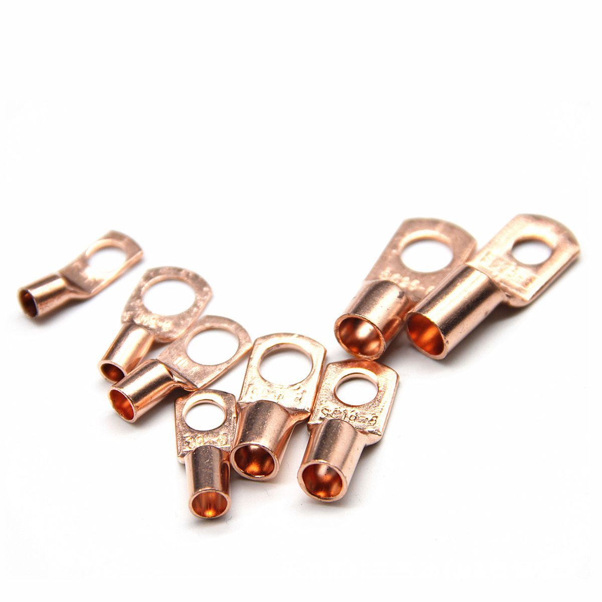 240pcs SC Open-Mouth Bare Copper Terminals + HS-50B Crimping Pliers Set - Gold - HS-50B Crimping Pliers