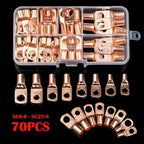 70pcs SC Series Crimp Terminals, Open Barrel Wire Lugs, Boxed Bare Copper Connectors