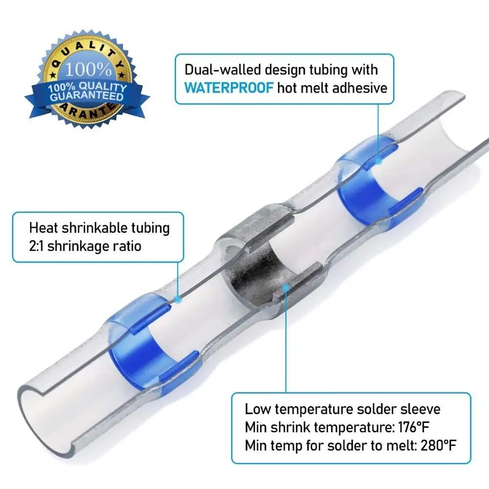 Waterproof Solder Ring Heat Shrink Middle Connector Solder Terminal Electrical - Multi - Size 280Pcs