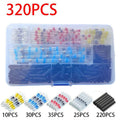 Solder Ring Wire Connectors Heat Shrink Butt Terminals Electrical Connector Kit - Multi - Size 320Pcs