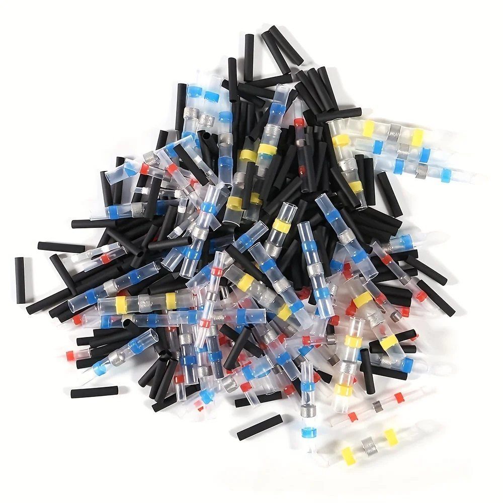 Solder Ring Wire Connectors Heat Shrink Butt Terminals Electrical Connector Kit - Multi - Size 350Pcs