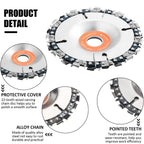 3 Pieces 5/8 Inch Wood Carving Chain Disc, 22 Teeth Angle Grinder Wood Cutting Chainsaw Wheel Disc Removal Stump for 4-1/2 Inch Angle, Inner Diameter Chainsaw