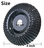 Wood Carving Disc Grinder Wheel Disc 4 Inch Wood Shaping Wheel Wood Grinding Shaping Disc for Angle Grinders with 5/8” Arbor - Black - Size 1PCS