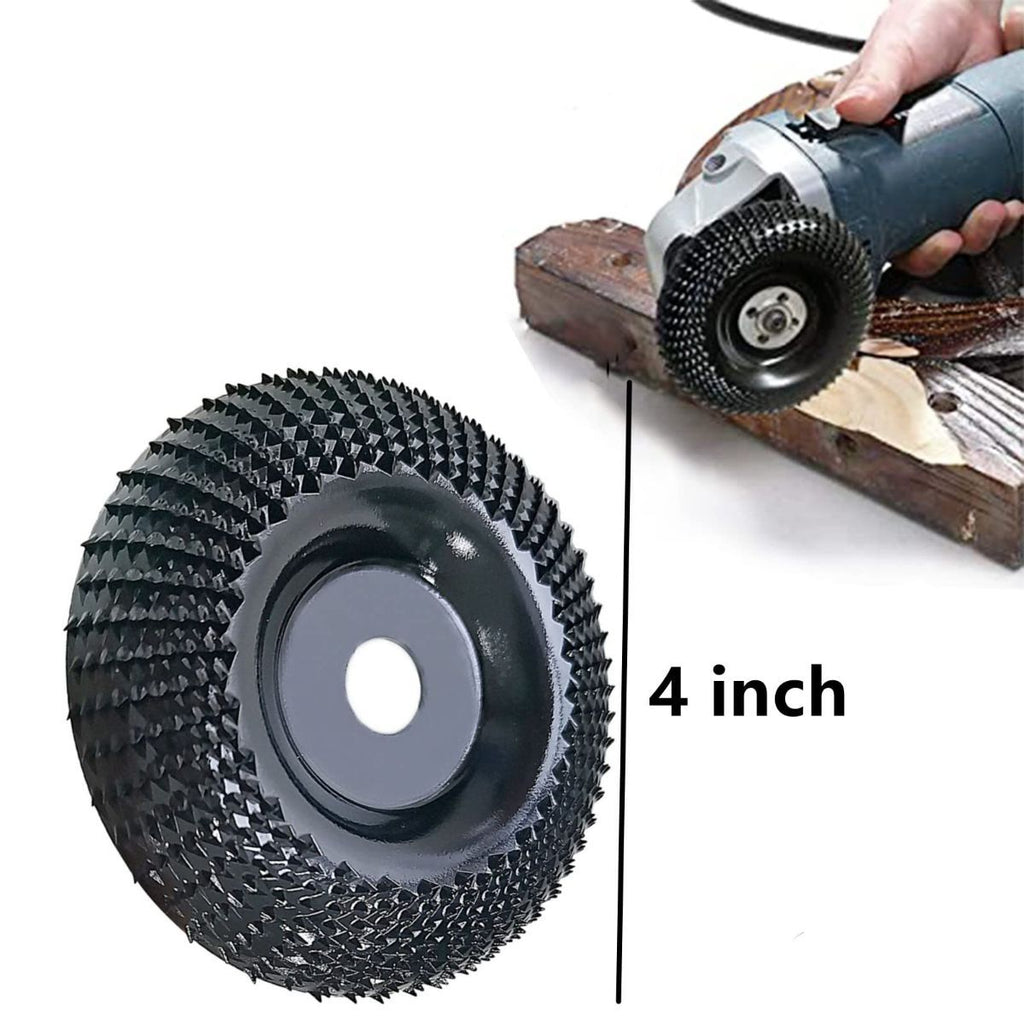 Wood Carving Disc Grinder Wheel Disc 4 Inch Wood Shaping Wheel Wood Grinding Shaping Disc for Angle Grinders with 5/8” Arbor - Black - Size 1PCS