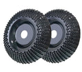 Wood Carving Disc Grinder Wheel Disc 4 Inch Wood Shaping Wheel Wood Grinding Shaping Disc for Angle Grinders with 5/8” Arbor - Black - Size 2PCS