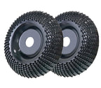 Wood Carving Disc Grinder Wheel Disc 4 Inch Wood Shaping Wheel Wood Grinding Shaping Disc for Angle Grinders with 5/8” Arbor - Black - Size 2PCS