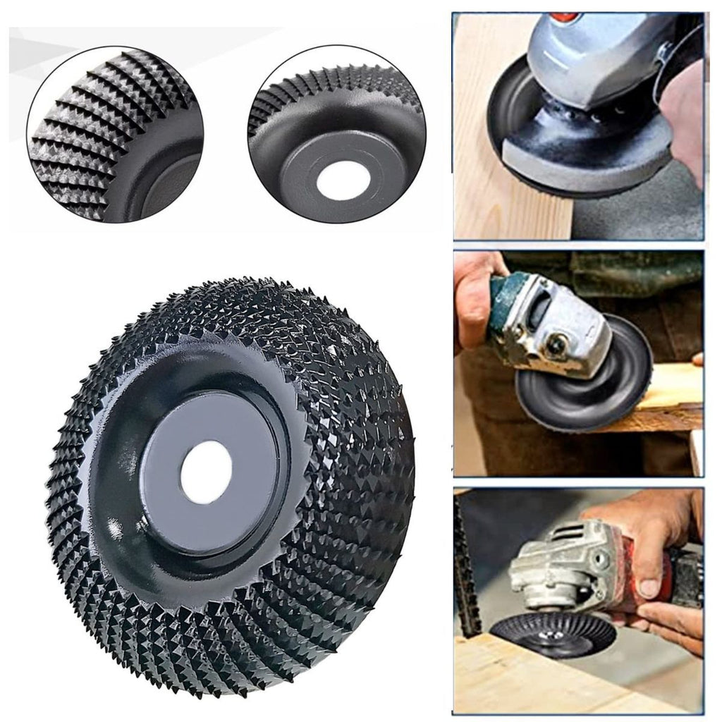 Wood Carving Disc Grinder Wheel Disc 4 Inch Wood Shaping Wheel Wood Grinding Shaping Disc for Angle Grinders with 5/8” Arbor - Black - Size 2PCS