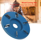 Stump Remover Angle Grinder Wood Carving Disc 6 Teeth Chainsaw Mill Cutter Woodworking Blade Tools Wood Turbo Carving Disc Wood Grinding Shaping Disc Grinder Disc for Wood Polish Flat Blade - Blue - Inner diameter 16mm