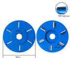 Stump Remover Angle Grinder Wood Carving Disc 6 Teeth Chainsaw Mill Cutter Woodworking Blade Tools Wood Turbo Carving Disc Wood Grinding Shaping Disc Grinder Disc for Wood Polish Flat Blade - Blue - Inner diameter 22mm