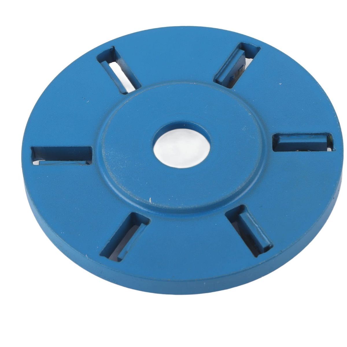 Stump Remover Angle Grinder Wood Carving Disc 6 Teeth Chainsaw Mill Cutter Woodworking Blade Tools Wood Turbo Carving Disc Wood Grinding Shaping Disc Grinder Disc for Wood Polish Flat Blade - Blue - Inner diameter 22mm