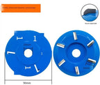 Stump Remover Angle Grinder Wood Carving Disc 6 Teeth Chainsaw Mill Cutter Woodworking Blade Tools Wood Turbo Carving Disc Wood Grinding Shaping Disc Grinder Disc Arc Blade - Blue -  Inner diameter 16mm