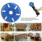 Stump Remover Angle Grinder Wood Carving Disc 6 Teeth Chainsaw Mill Cutter Woodworking Blade Tools Wood Turbo Carving Disc Wood Grinding Shaping Disc Grinder Disc Arc Blade - Blue -  Inner diameter 16mm