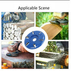 Stump Remover Angle Grinder Wood Carving Disc 6 Teeth Chainsaw Mill Cutter Woodworking Blade Tools Wood Turbo Carving Disc Wood Grinding Shaping Disc Grinder Disc Arc Blade - Blue -  Inner diameter 16mm
