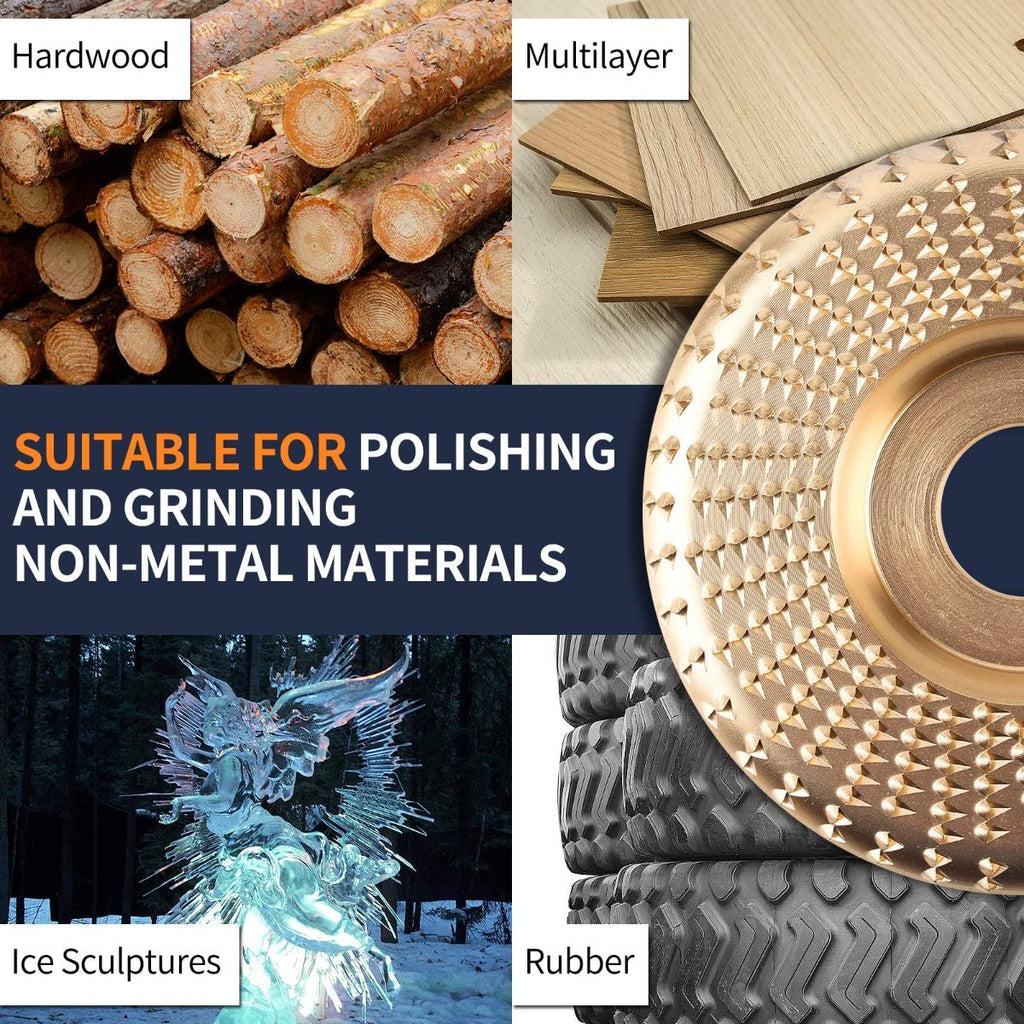 5PCS Angle Grinder Wood Carving Disc Set, Polishing Wheel Pad Sanding Disc for Wood, Stump Grinder Tool Grinding Shaping Disk, Cutting Wheel for 4 1/2 Angle Grinder Attachments Rotary Tool