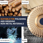5PCS Angle Grinder Wood Carving Disc Set, Polishing Wheel Pad Sanding Disc for Wood, Stump Grinder Tool Grinding Shaping Disk, Cutting Wheel for 4 1/2 Angle Grinder Attachments Rotary Tool