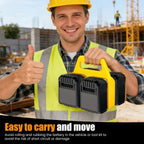 Battery Carrying Holder for 18V/14.4V, Portable Battery Case with Handle, Battery Organizer for Easy and Transport, Ideal for Tool Bags & Job Sites - Yellow - Size 4 Slots