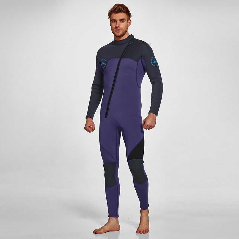 3MM Men's Full Wetsuit – 4-Way Stretch, UPF 50+, Thermal & Scratch Resistant for Diving & Surfing - Gray - Size L
