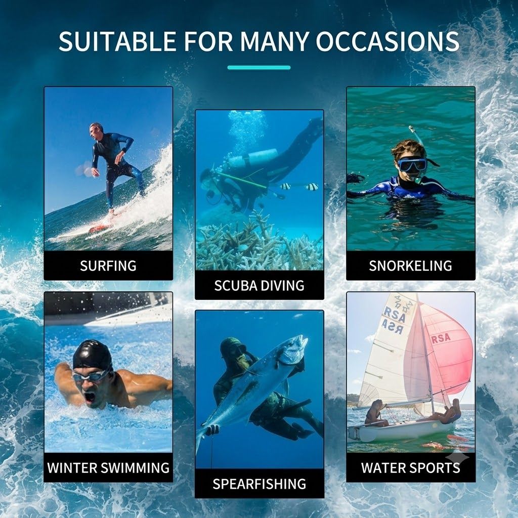 3MM Men's Full Wetsuit – 4-Way Stretch, UPF 50+, Thermal & Scratch Resistant for Diving & Surfing - Gray - Size XL