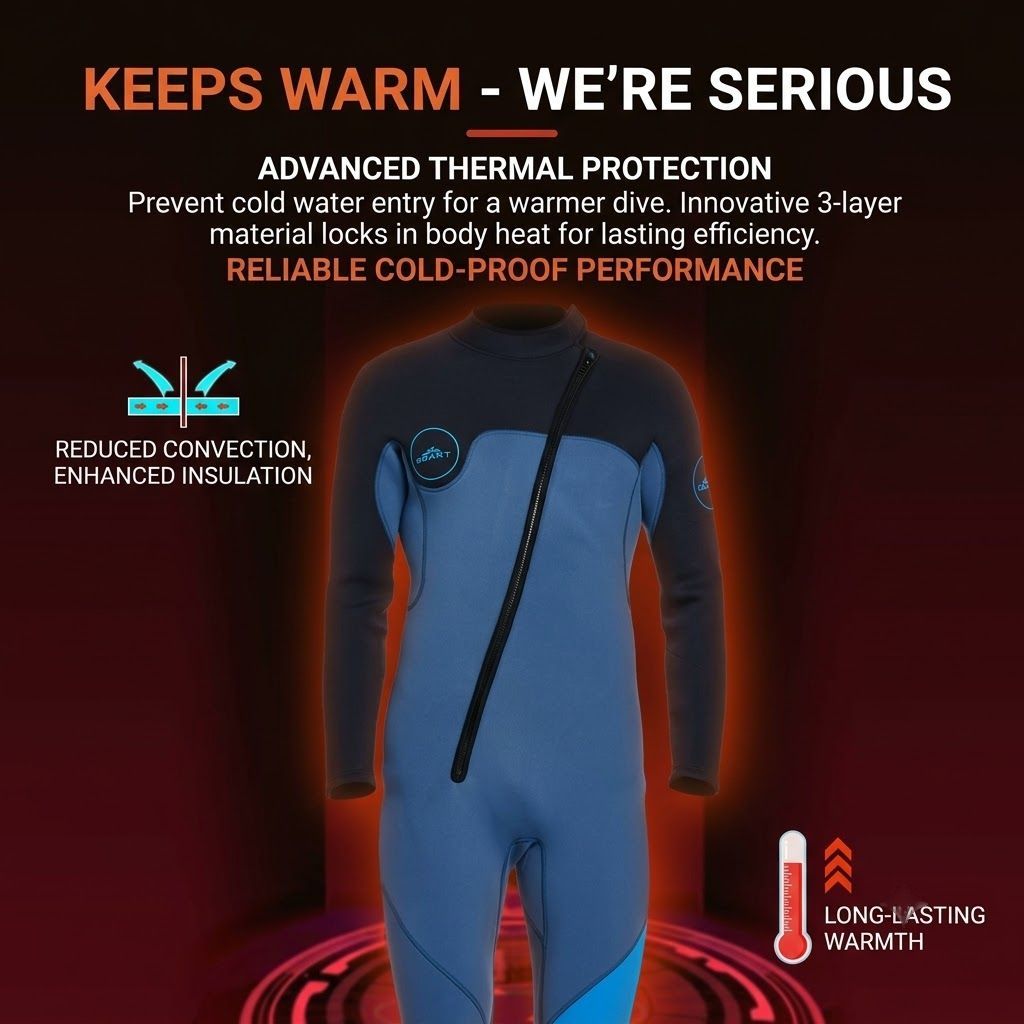 3MM Men's Full Wetsuit – 4-Way Stretch, UPF 50+, Thermal & Scratch Resistant for Diving & Surfing - Purple - Size L