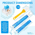 100 PCS Blue Mechanical Keyboard Switches Clickers with Upgraded 4-Claw Switch Puller & Brush, Dustproof Clicky Tactile Switches for Gaming Keyboards, 3D Prints