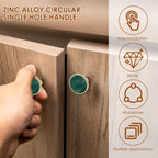 8Pcs Drawer Knob Set, Zinc Alloy Dresser Pull with Screws, Decorative Drawer Handle, Exquisite Furniture Knob for Closet Dresser Door - Green - Size 22mm