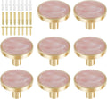 8Pcs Drawer Knob Set, Zinc Alloy Dresser Pull with Screws, Decorative Drawer Handle, Exquisite Furniture Knob for Closet Dresser Door - Pink - Size 22mm