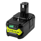 18V P108 Ryobi 18V Battery Replacement P117 Charger Lithium-Ion Battery Power - Black - Size 6000mAh