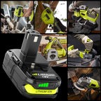 18V P108 Ryobi 18V Battery Replacement P117 Charger Lithium-Ion Battery Power - Black - Size 6000mAh