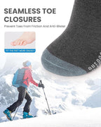 OutdoorMaster Ski Socks 3-Pack Merino Wool, Over The Calf Non-Slip Cuff for Men & Women