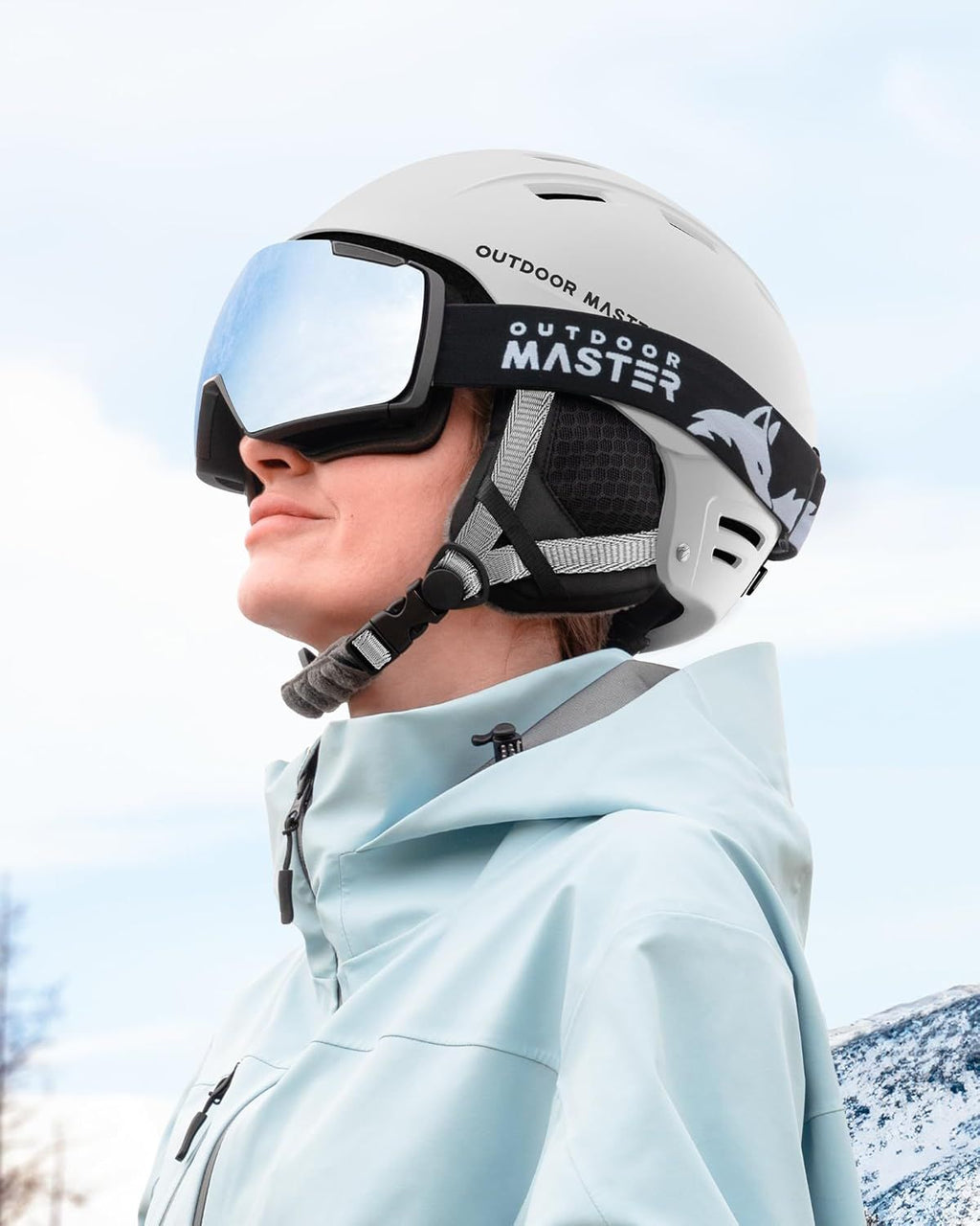 OutdoorMaster Kelvin II Ski Snow Sport Helmet | Adjustable Dial Fit Snowboard Helmet for Men Women & Youth,ASTM Certified,14 Vents-Matte White-L