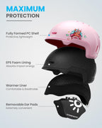 OutdoorMaster Children's Ski Helmet, Snowboard Helmet for Boys & Girls, Robust PC Shell & EPS Foam, 12 Ventilation Holes, Adjustable Snow Sports Helmet, Certified Snow Sports and Snowboard Helmet-Glossy Pink,48-52cm X-Small