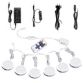 Linkable Under Cabinet LED Lighting 12V Dimmable Puck Lights with Wireless RF Remote Control, Hardwired & AU Wall Plug in for Counter Lighting(6 Lights, Natural White)